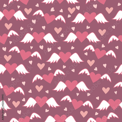 Seamless pattern with heart. Print for textile  wallpaper  covers  surface. Retro stylization. Love pattern