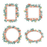 set of frames with flowers