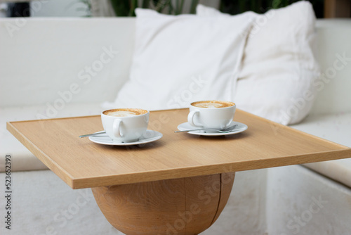 cup of coffee on a table