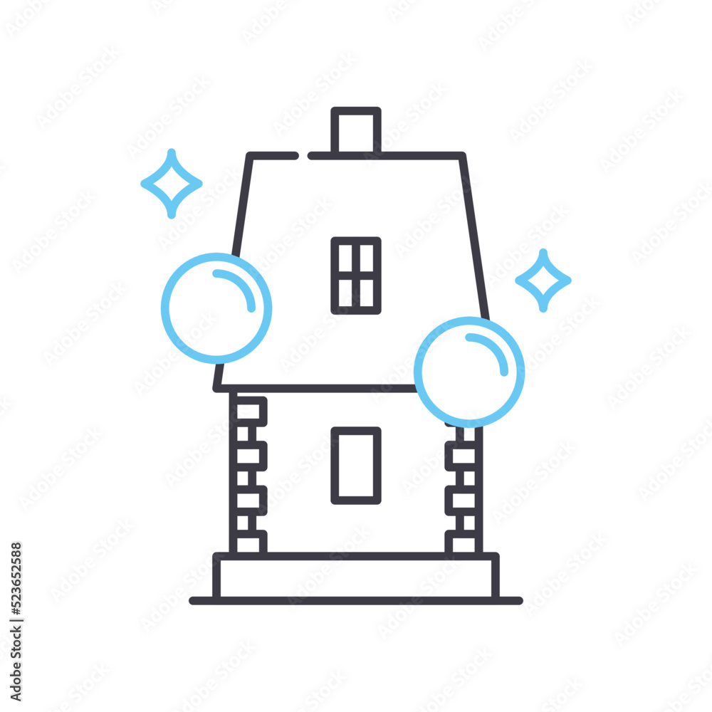 clean home line icon, outline symbol, vector illustration, concept sign clean home line icon, outline symbol, vector illustration, concept sign
