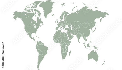 World map. Silhouette map. Color vector modern.	