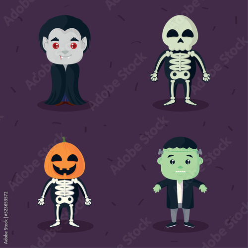 halloween costumes, icon set