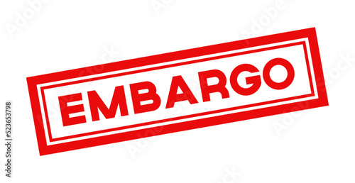 Red stamp with word embargo sign vector illustration