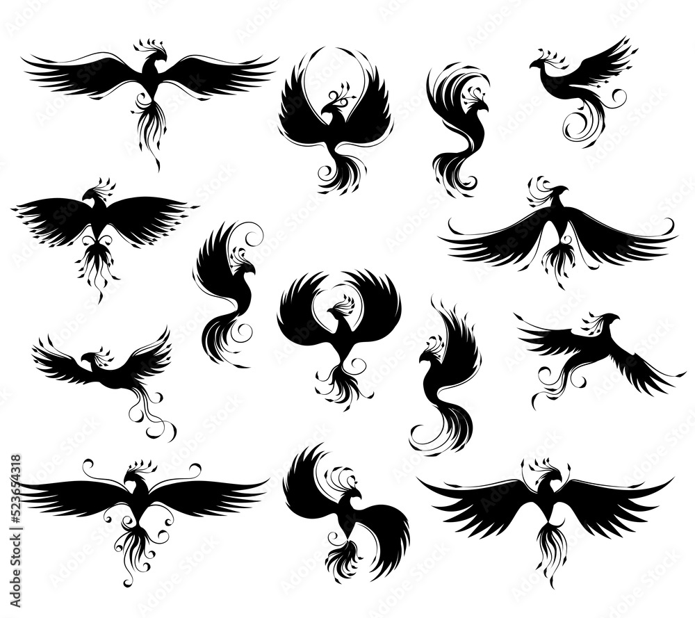 Phoenix black silhouettes Phoenix black silhouettes
