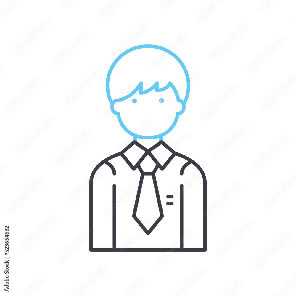 business leader line icon, outline symbol, vector illustration, concept sign