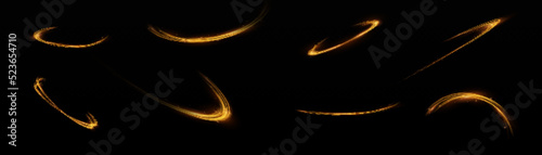 golden blur trail wave, wavy line of light speed