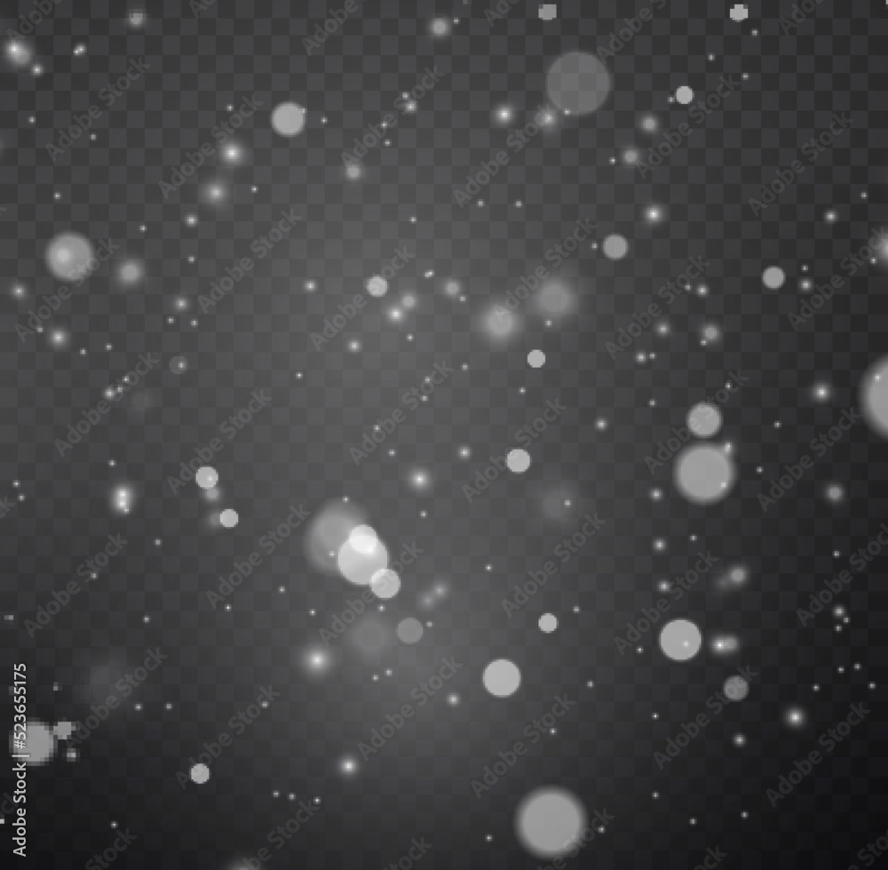 Blur white sparks, bokeh, blurry light spots dust Blur white sparks, bokeh, blurry light spots dust