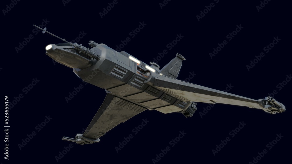 3D-illustration of an alien science fiction starship 3D-illustration of an alien science fiction starship