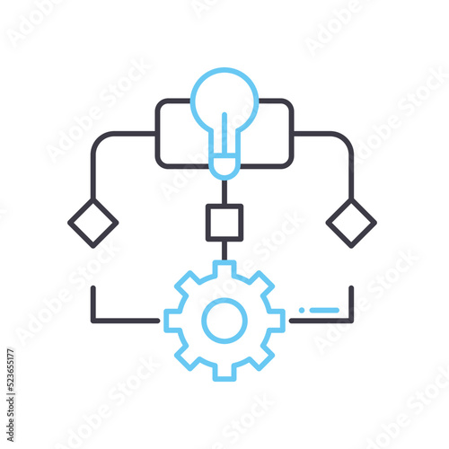 development methods line icon, outline symbol, vector illustration, concept sign