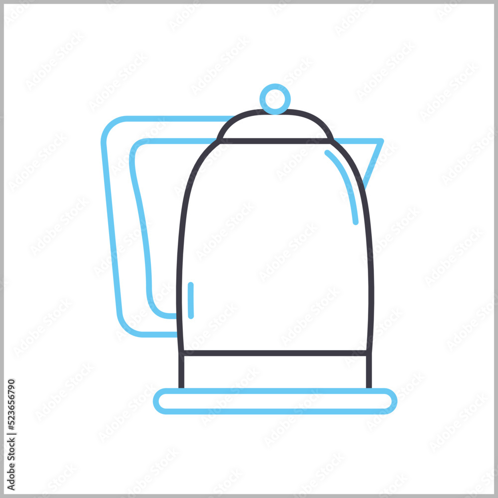 Obraz premium electric kettle line icon, outline symbol, vector illustration, concept sign