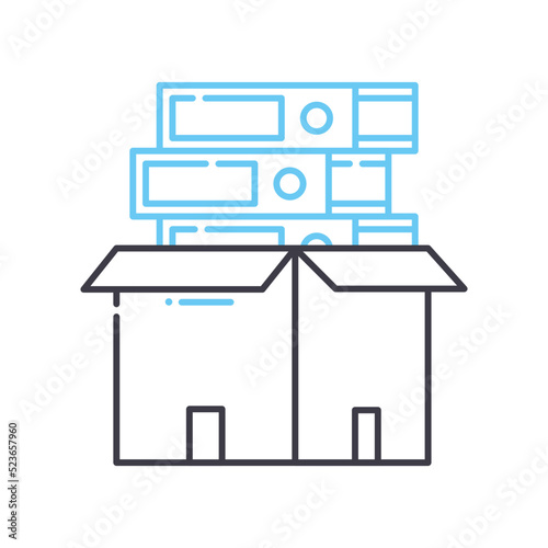 file documents line icon, outline symbol, vector illustration, concept sign