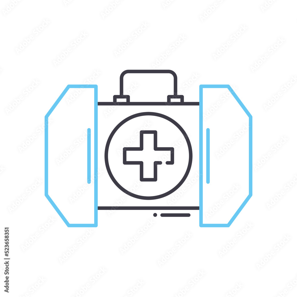 first aid line icon, outline symbol, vector illustration, concept sign first aid line icon, outline symbol, vector illustration, concept sign