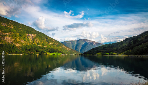Panoramic  view of Sognefjord  one of the most beautiful fjords in Norway