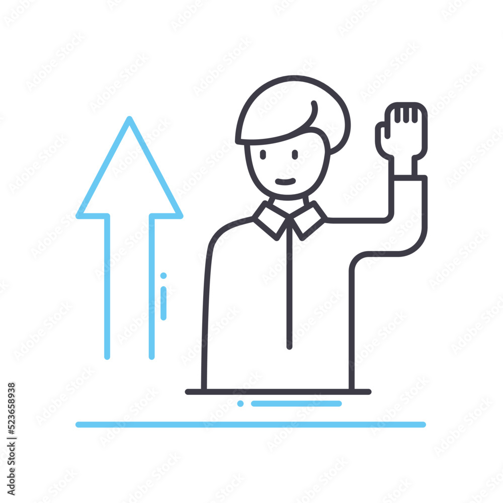 employee development line icon, outline symbol, vector illustration, concept sign