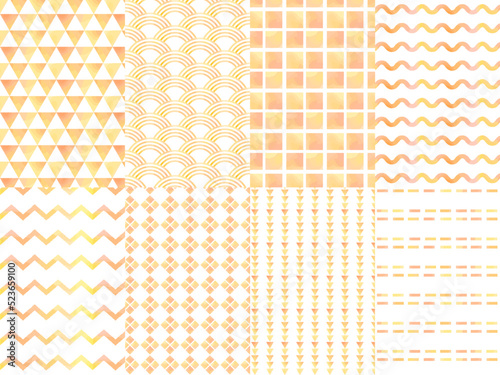 シームレスなパターン背景、水彩風、オータムカラー