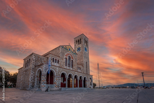 Fototapeta Naklejka Na Ścianę i Meble -  Volos church toruistic destination with beautiful sky