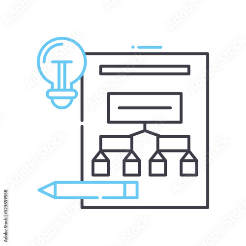 business plan line icon, outline symbol, vector illustration, concept sign