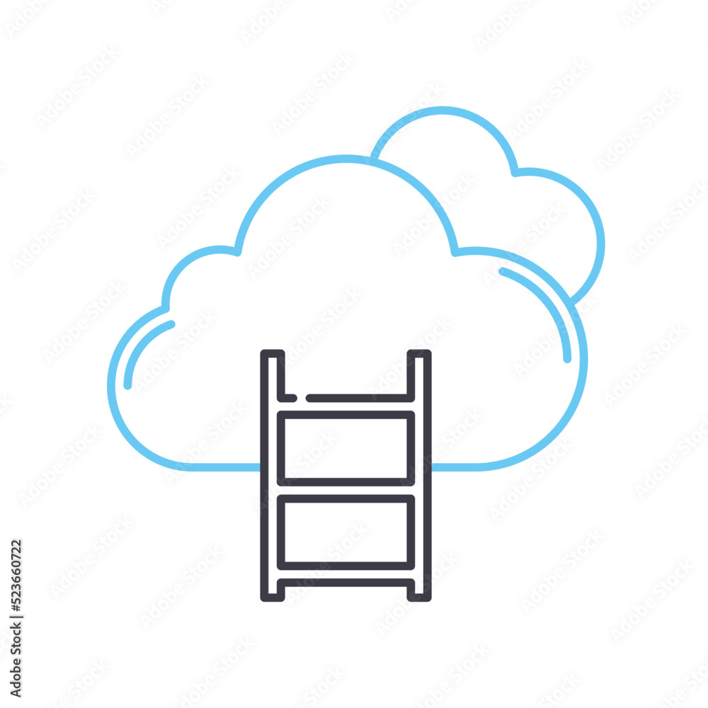 cloud storage line icon, outline symbol, vector illustration, concept sign cloud storage line icon, outline symbol, vector illustration, concept sign