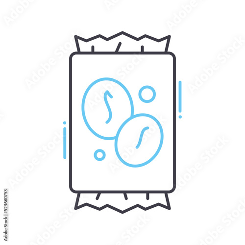 coffee sachet line icon, outline symbol, vector illustration, concept sign