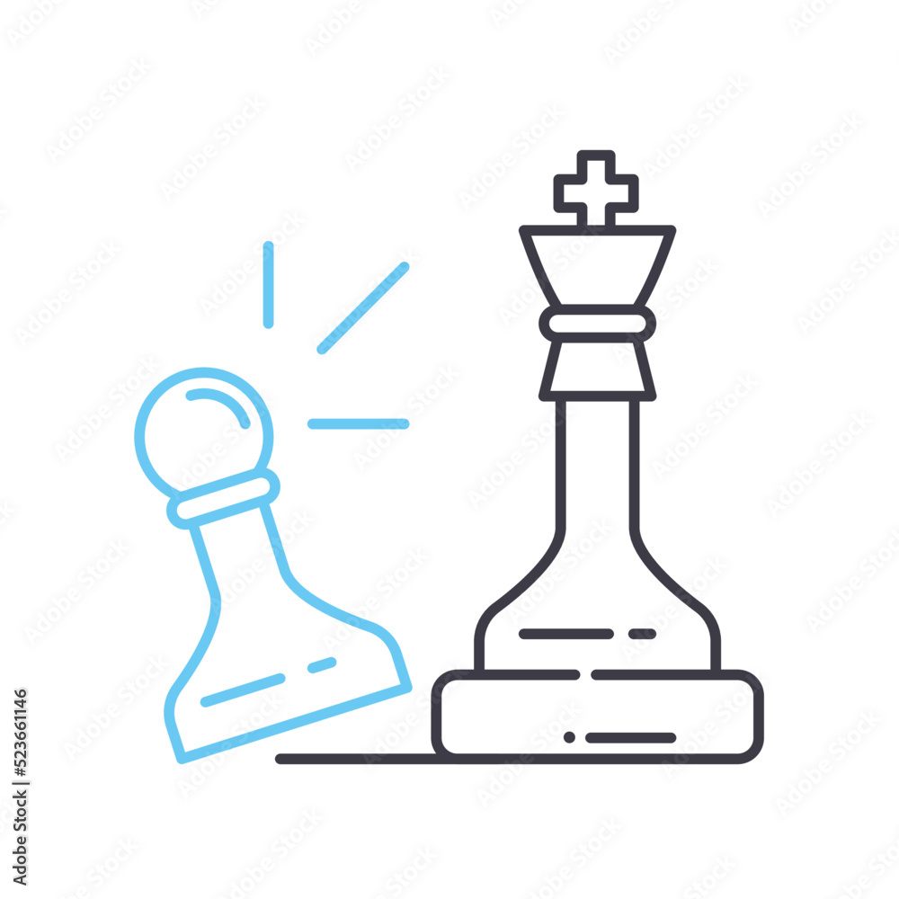 competitive strategy line icon, outline symbol, vector illustration, concept sign competitive strategy line icon, outline symbol, vector illustration, concept sign