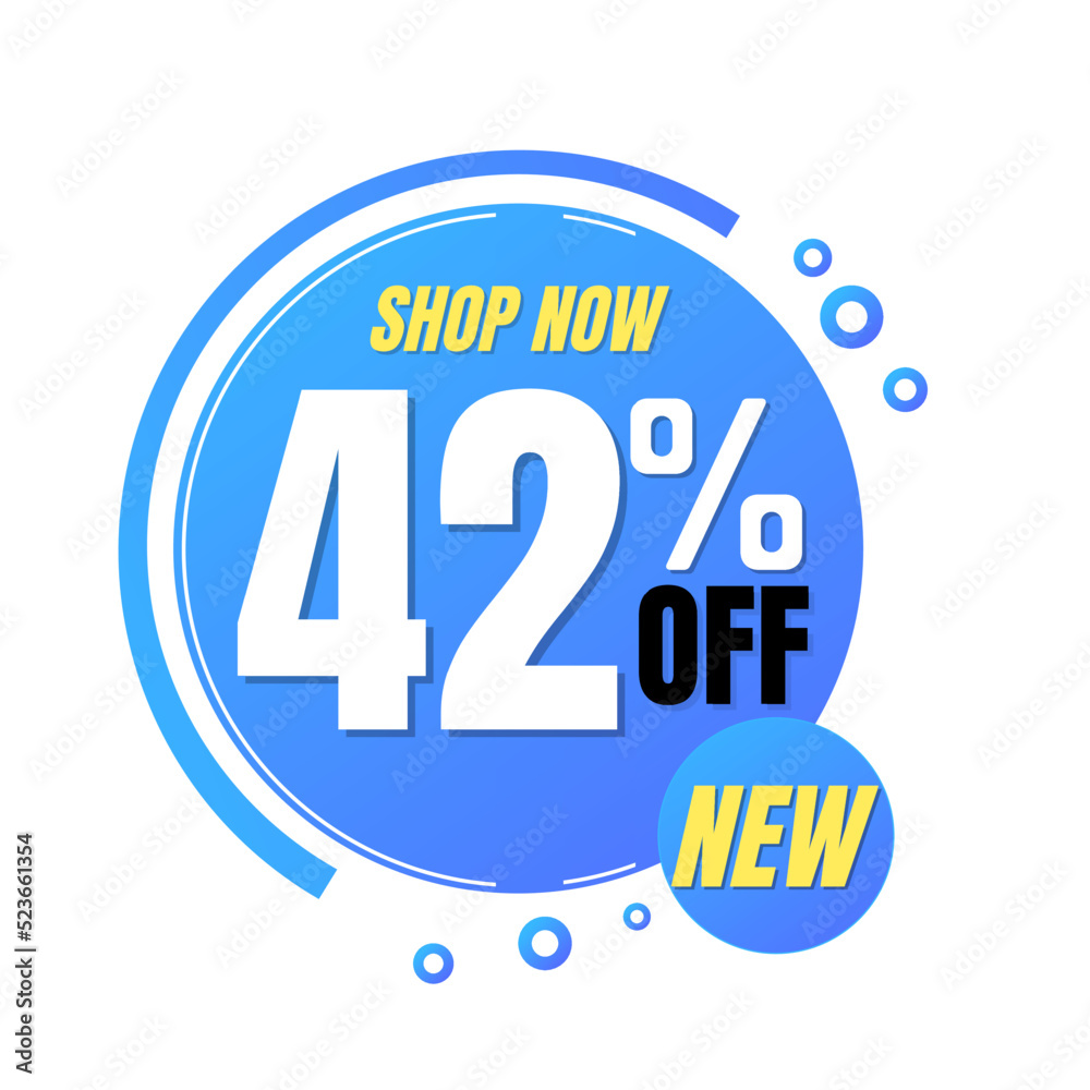 42% off, shop now, super discount with abstract blue and yellow sale design, vector illustration.percent offer, Forty-two 42% off, shop now, super discount with abstract blue and yellow sale design, vector illustration.percent offer, Forty-two