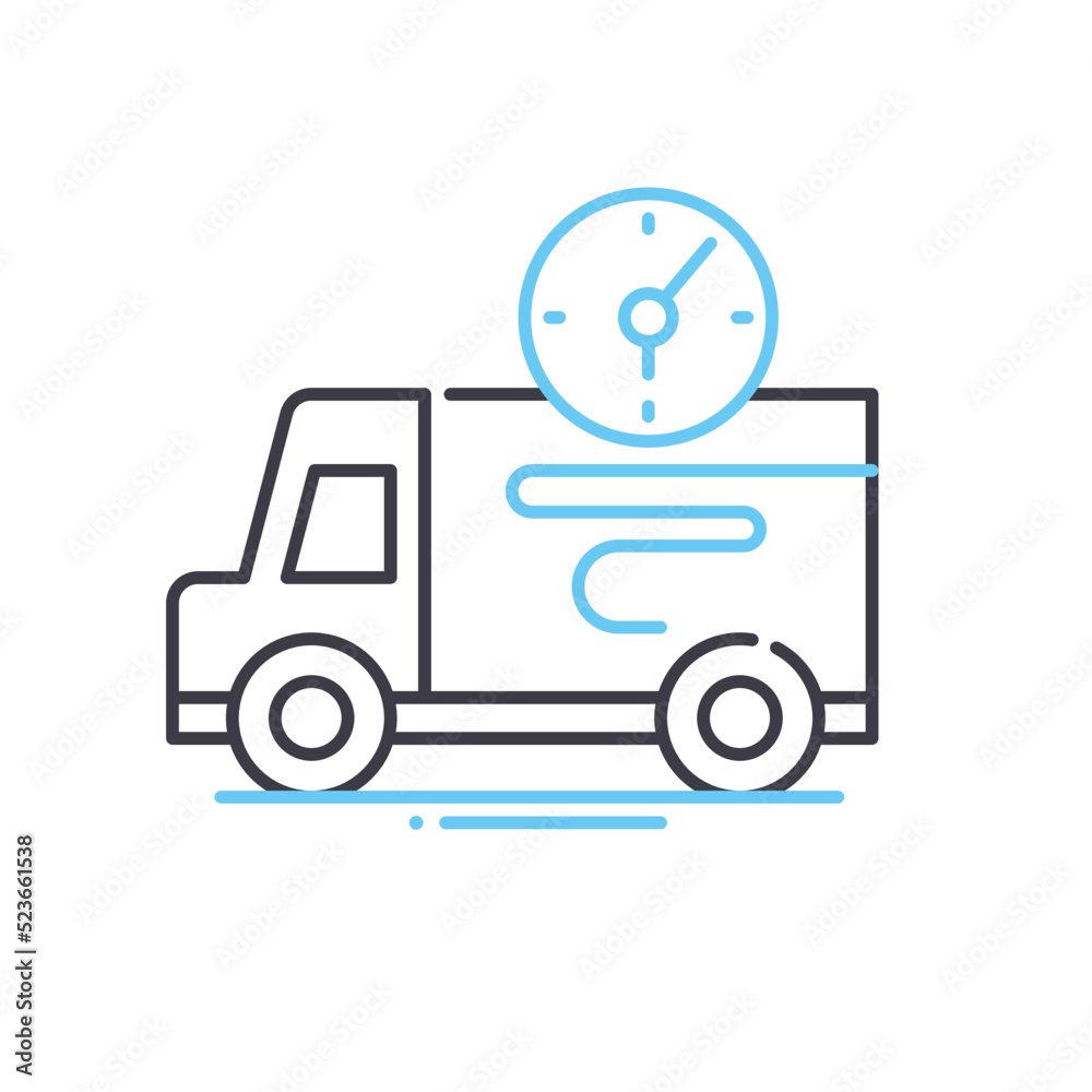 fast delivery line icon, outline symbol, vector illustration, concept sign