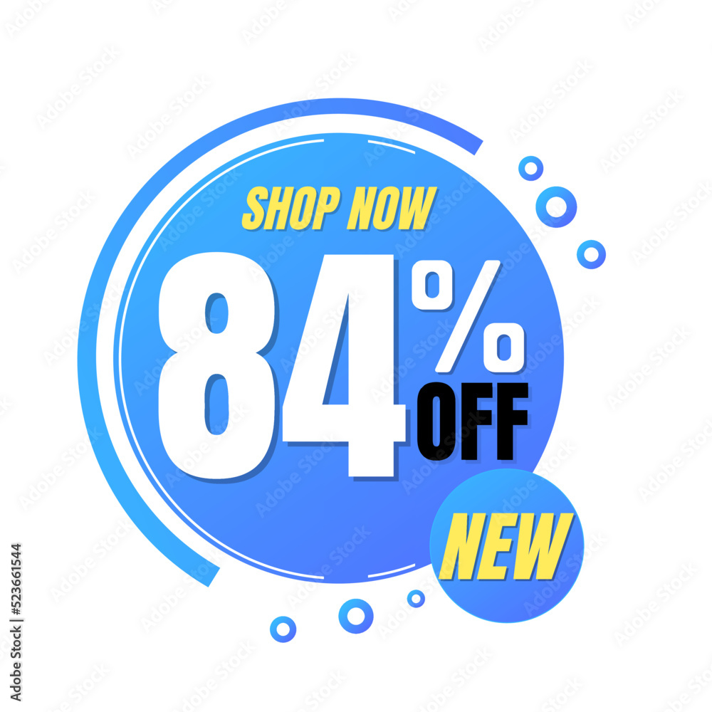 84% off, shop now, super discount with abstract blue and yellow sale design, vector illustration.percent offer, Eighty four 84% off, shop now, super discount with abstract blue and yellow sale design, vector illustration.percent offer, Eighty four