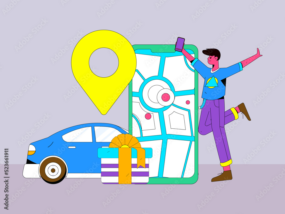 Shared travel vector creative concept illustration
Shared travel vector creative concept illustration