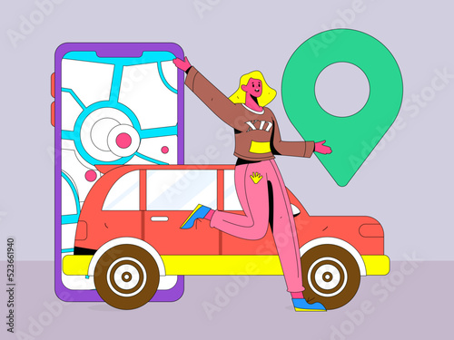 Shared travel vector creative concept illustration
