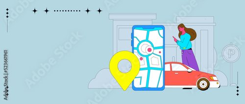 Shared travel vector creative concept illustration
