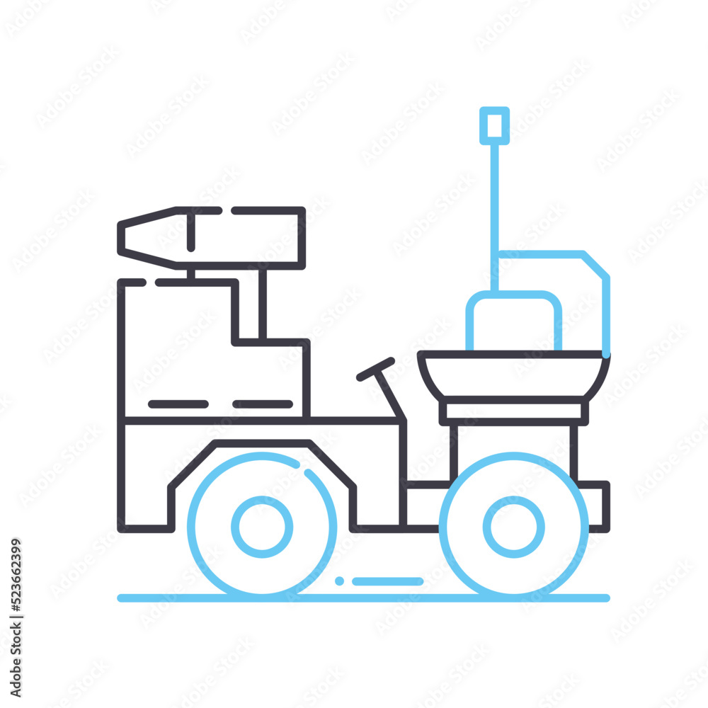 dumper truck line icon, outline symbol, vector illustration, concept sign dumper truck line icon, outline symbol, vector illustration, concept sign