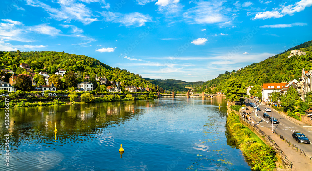 View of the Neckar river in Heidelberg - Baden-Wurttemberg, Germany