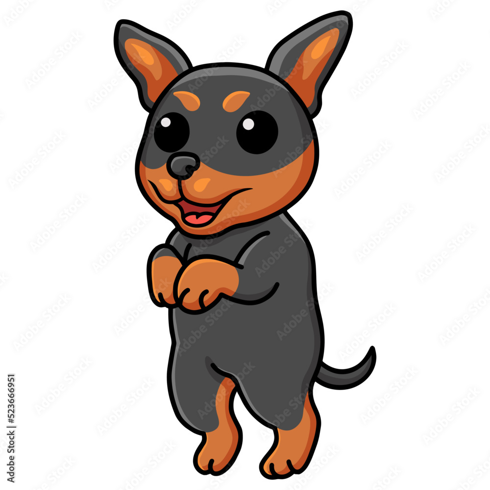 Obraz premium Cute Russian toy dog cartoon standing