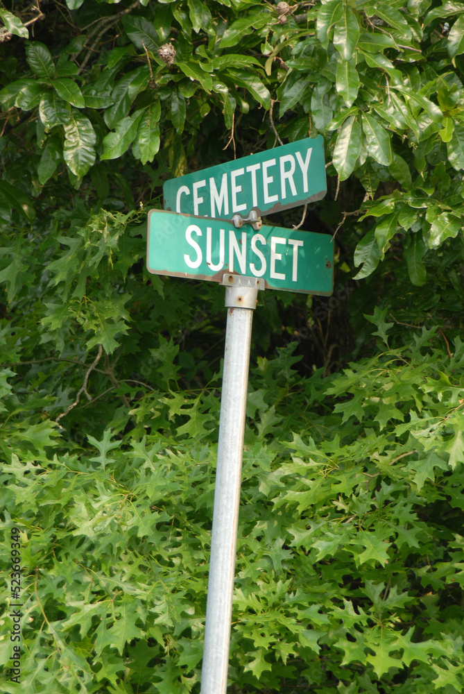 Sunset and Cemetary