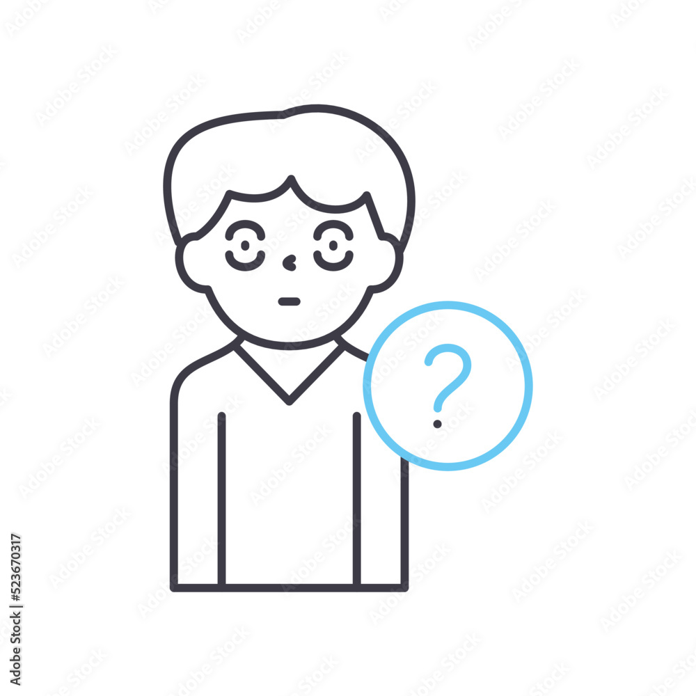 concern line icon, outline symbol, vector illustration, concept sign concern line icon, outline symbol, vector illustration, concept sign