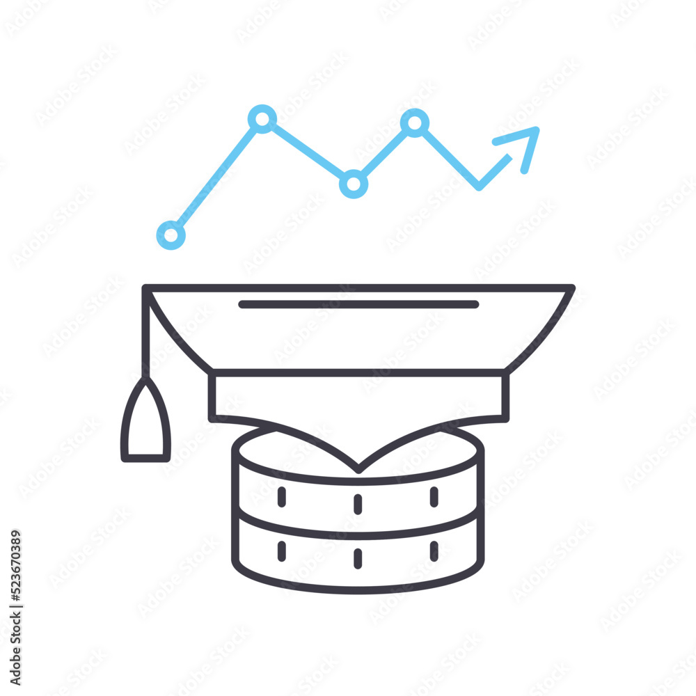 college savings plan line icon, outline symbol, vector illustration, concept sign college savings plan line icon, outline symbol, vector illustration, concept sign