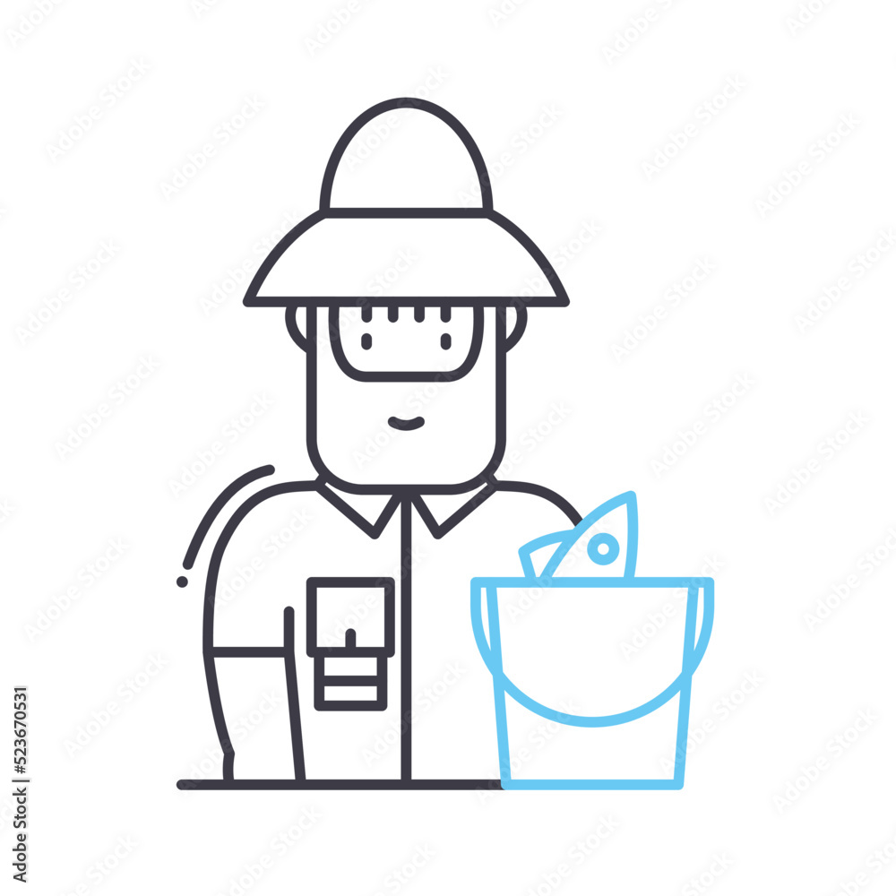 fishing line icon, outline symbol, vector illustration, concept sign fishing line icon, outline symbol, vector illustration, concept sign