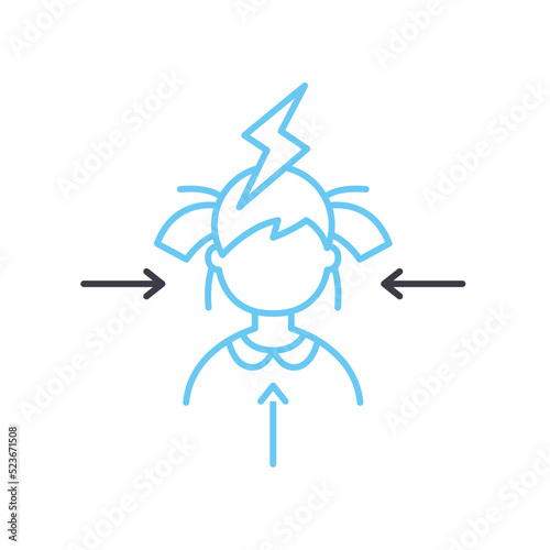 criticism and pressure line icon, outline symbol, vector illustration, concept sign