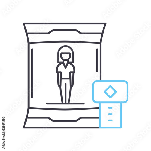 cryogenic chamber line icon, outline symbol, vector illustration, concept sign