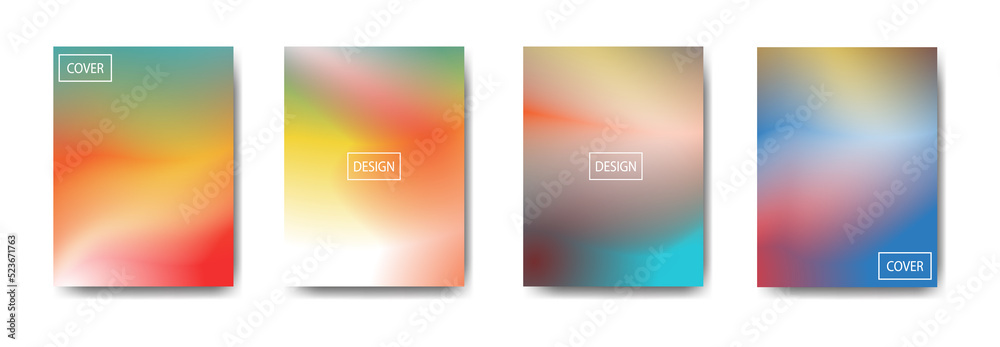 set of abstract background with beautiful gradation color, colorful background for poster flyer banner backdrop.vertical banner.cool fluid background vector illustration