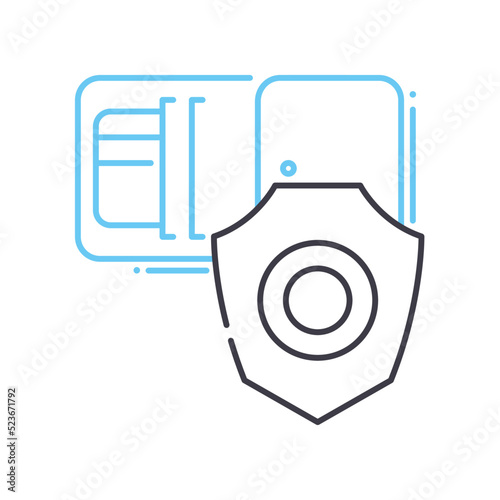 finacial security line icon, outline symbol, vector illustration, concept sign