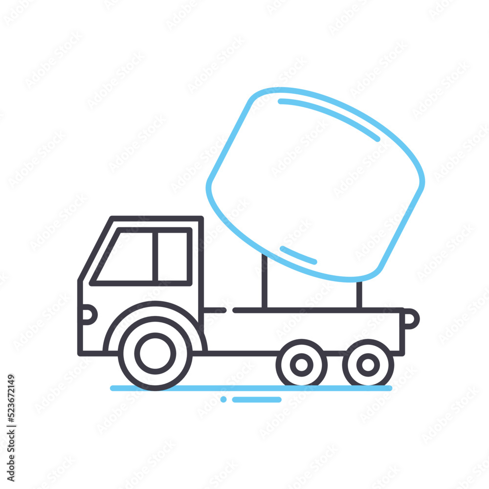 concreate car line icon, outline symbol, vector illustration, concept sign concreate car line icon, outline symbol, vector illustration, concept sign