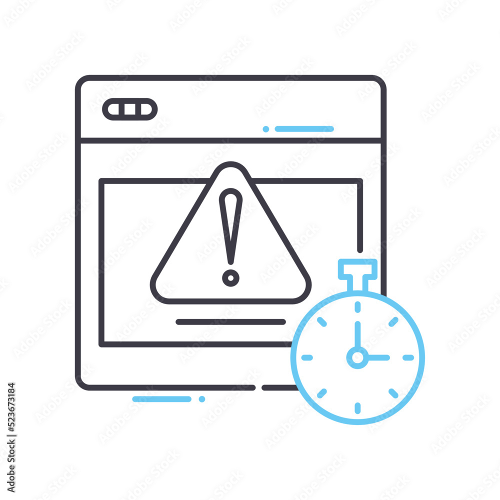 deadline line icon, outline symbol, vector illustration, concept sign deadline line icon, outline symbol, vector illustration, concept sign