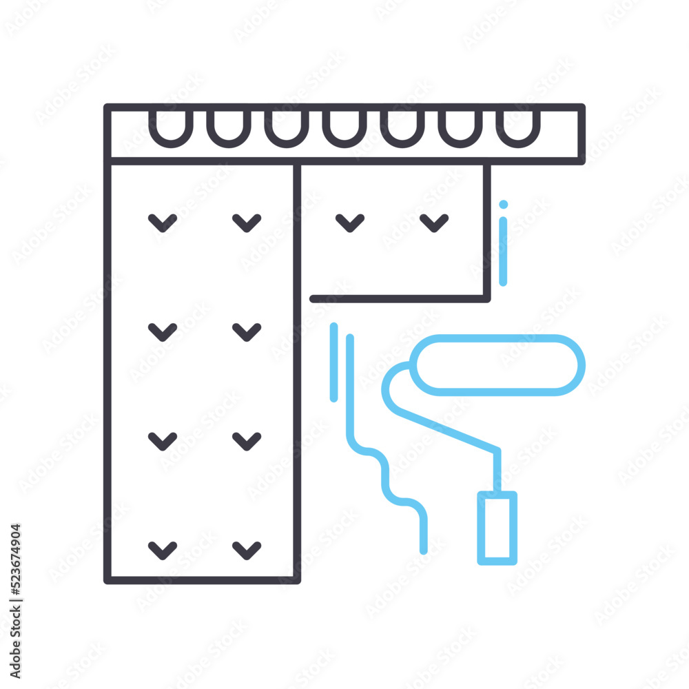 finishing work line icon, outline symbol, vector illustration, concept sign finishing work line icon, outline symbol, vector illustration, concept sign