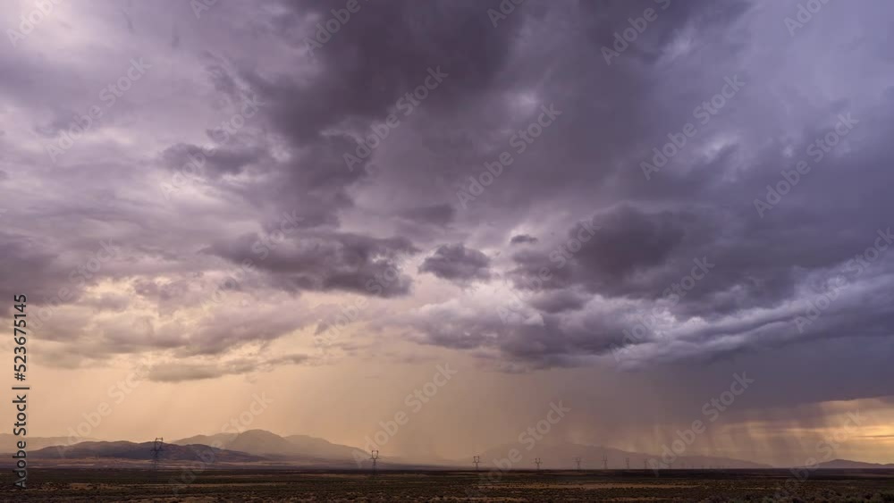 Rain storm moving in timelapse over Rush Valley Utah during summer monsoon season. Rain storm moving in timelapse over Rush Valley Utah during summer monsoon season.