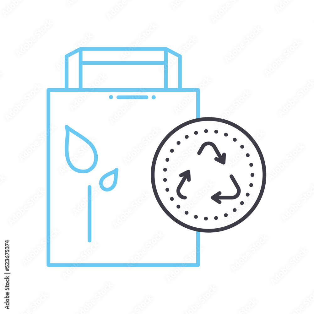 eco bags line icon, outline symbol, vector illustration, concept sign