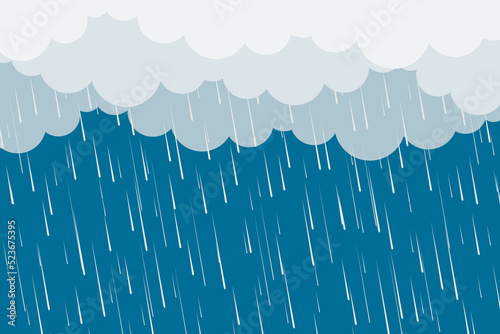 Monsoon season. Rainy season. Illustration of heavy rain. Vector illustration of rain cloud