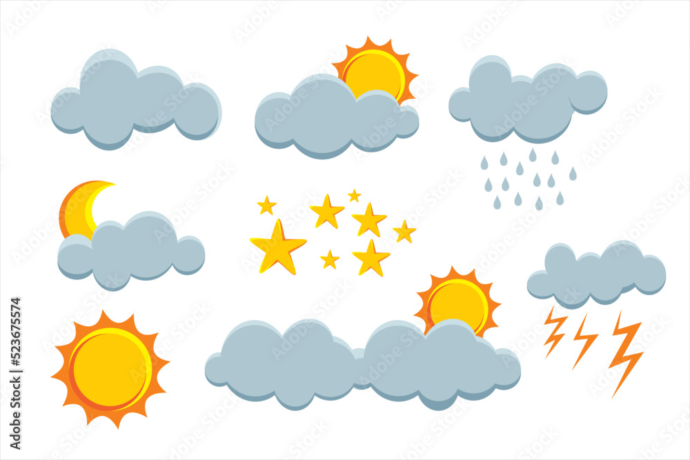 Set the weather. Vector Illustration for weather collection