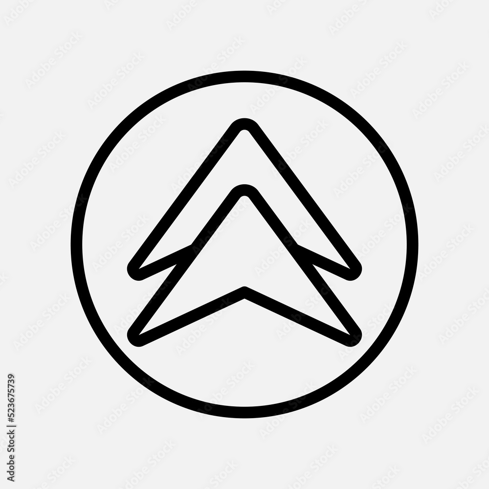 Up arrow icon in line style, use for website mobile app presentation