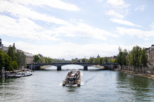 Boat on the Seine River 